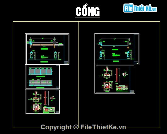 Cổng nhà xưởng,Bản vẽ cổng nhà xưởng,Bản vẽ cổng bến bãi,Autocad cổng nhà xưởng